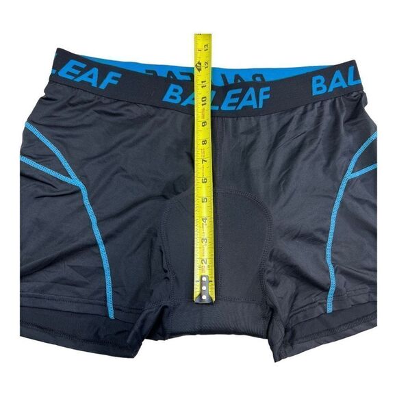 Baleaf Men's High Waisted Cycling 3D Padded Bike Shorts Black Blue Trim Size 3XL - Picture 2 of 7